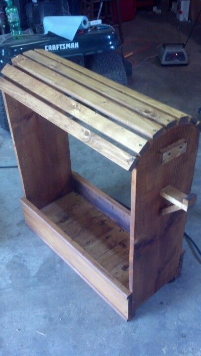 Saddle and Tack rack I made out of reclaimed lumber and an old pallet. Saddle Holder, Tack Storage, Horse Shed, Saddle Racks, Saddle Stand, Tack Rooms, Awesome Husband, Stable Ideas, Old Barn Doors