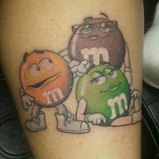 M Tattoo, M&m Characters, M Tattoos, Cartoon Tattoos, I Tattoo, Cool Tattoos, Instagram Photos, Tattoos, Yellow