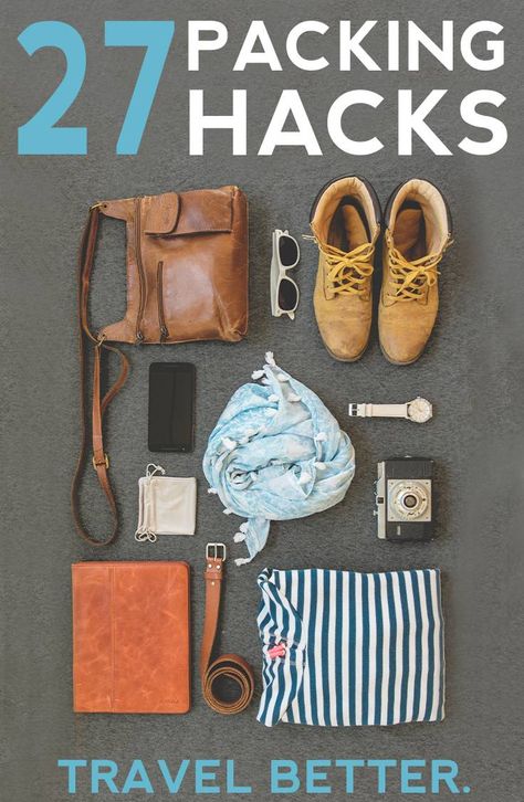 27 Travel Packing Hacks Packing Tricks, Travel Packing Hacks, Packing Tips And Tricks, Pack For Vacation, Travel Hacks Packing, Travel Packing Tips, Packing For Travel, Packing Clothes, Packing Hacks