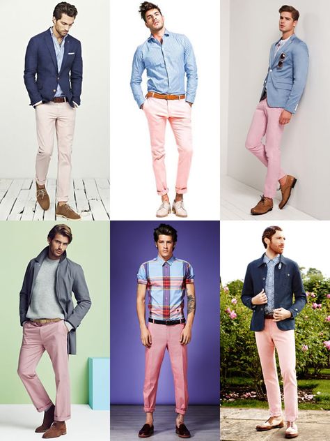 Men Pink Pants Outfits, Pink Chinos Men Outfit, Pink And Blue Outfit Men, Pink Pants Men, Chinos Outfit, Chinos Men Outfit, Pink Pants Outfit, Mens Fashion Summer Outfits, Xavier Rudd