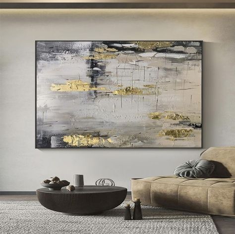 Gold Canvas Art, Couples Canvas Painting, House Canvas, Painting On Canvas For Beginners, Gold Abstract Painting, Unstretched Canvas, Christmas Art Projects, Black Canvas Paintings, Texture Painting On Canvas