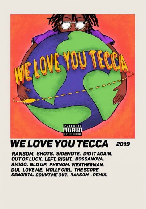 Lil Tecca Album “We Love You Tecca” Tracklist Poster Album Cover Wall Decor, Lil Tecca, Rap Album Covers, Album Cover Wallpaper Collage, Minimalist Music, Music Canvas, Music Poster Ideas, Cool Album Covers, Poster Bedroom