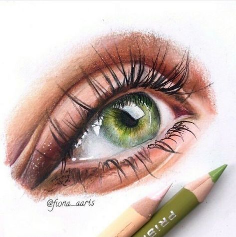 Eye Pencil Color Drawing, Eye Color Pencil Art, Eye Drawing Coloured Pencil, Prismacolor Eye Drawing, Eye Drawing Reference Realistic Color, Realistic Eye Colored Pencil, Eye Colour Pencil Drawing, Coloured Eye Drawing, Colored Pencil Face Drawing