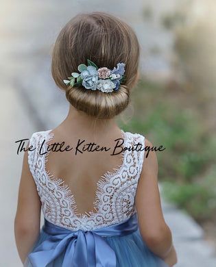 Boho Flower Girl Dress, Rustic Flower Girl Dress, Flower Wreath Hair, Sleeveless Flower Girl Dresses, Flower Girl Dresses Blue, Long Flower Girl Dresses, Boho Flower Girl, Rustic Flower Girls, Princess Flower Girl Dresses