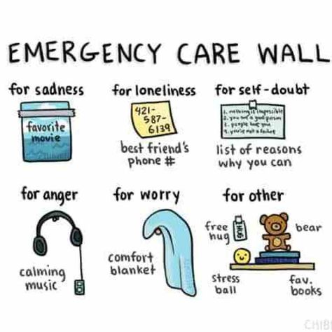 More ideas for your emergency care list | Respect Yourself Emdr Quotes, When Youre Feeling Down, Emdr Therapy, Friends List, Emergency Care, Sister Quotes, Feeling Down, Subconscious Mind, Coping Skills