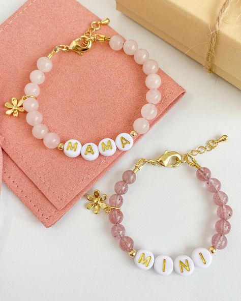 With Mother’s Day right around the corner, what could be cuter than these matching mama mini bracelets?! 🌸 Shop now on our Etsy or website! ✨💕 #mothersdaygiftideas #mamaandme #mommyandme #mamamini #toddlerstyle #matchingbracelets #mamasgirl #mommydaughter Mommy And Me Bracelets, Bracelet For Mom, Suede Jewelry, Mama Bracelet, Bracelet Matching, Mother Daughter Bracelets, Mini Bracelet, Mom Bracelet, Beaded Necklace Designs