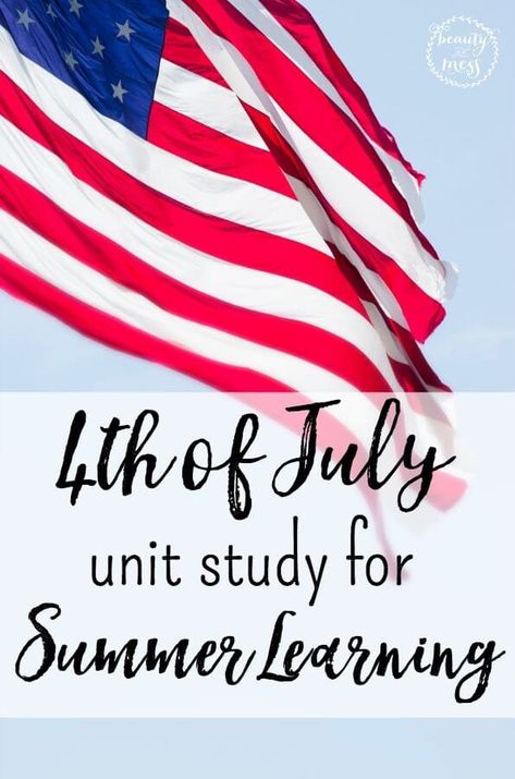 This FREE 4th of July Unit Study is perfect for a little summer learning mixed in with summer fun. 4th Of July History, Independence Day Activities, Summer Homeschool, Unit Studies Homeschool, History Quiz, Homeschooling Ideas, Homeschool History, Unit Studies, Summer Learning