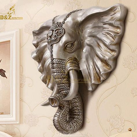 elephant wall sculpture Tac Mahal, Hanya Tattoo, Wall Pendant, Safari Wall Art, European Wall, Elephant Home Decor, Garden Figures, Home Decor Sculptures, Room Entrance