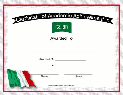 Printable Border, Printable Certificates, Academic Achievement, Certificate Design, Holiday Printables, Learning Italian, Italian Language, Jokes For Kids, Awareness Ribbons