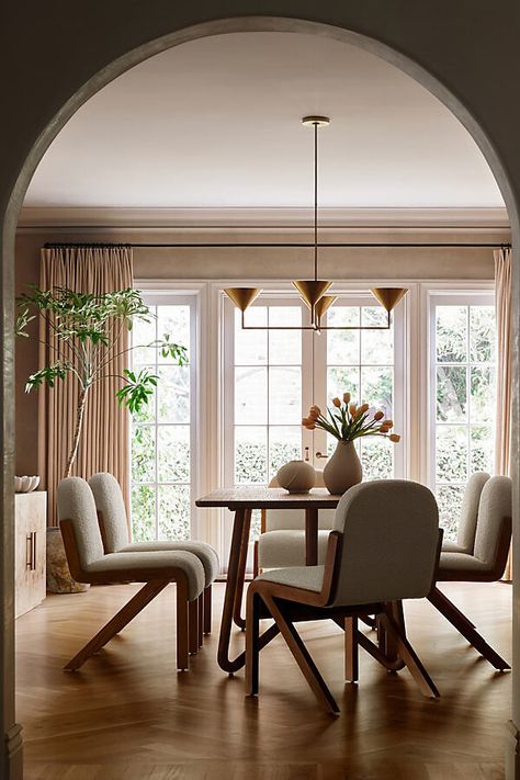 Bouclé Rani Armless Dining Chair Aesthetic Advice, Paloma Contreras, Styling Services, Open Living, Canyon Road, Simple Silhouette, Hairpin Legs, Wooden Dining Tables, Upholstered Arm Chair