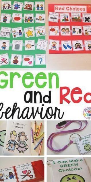 Red And Green Choices, Behavior Chart Preschool, Preschool Rules, Early Education Classroom, Preschool Behavior, Teaching Patterns, Pocket Of Preschool, Behavior Management System, Infant Lesson Plans