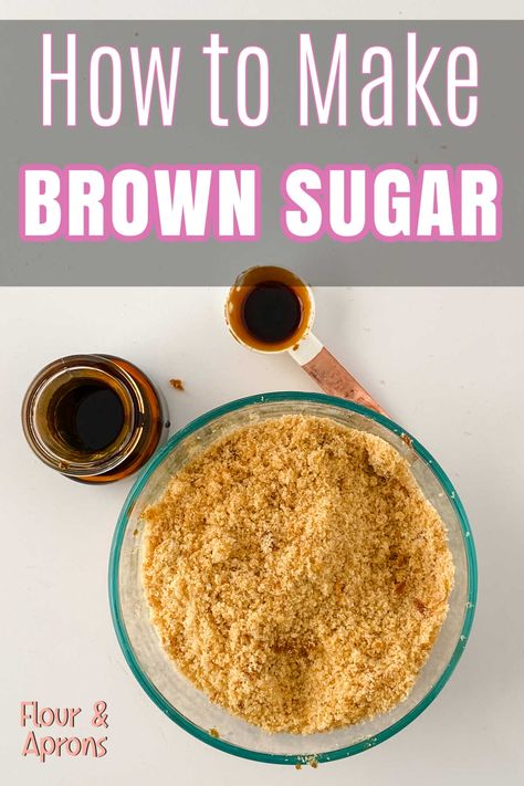 Easy DIY homemade brown sugar. Learn how to make brown sugar, a pantry staple. Making Brown Sugar, How To Make Brown Sugar, Diy Brown Sugar, Hard Brown Sugar, Brown Sugar Substitute, Soften Brown Sugar, Homemade Brown Sugar, Make Brown Sugar, Make Brown