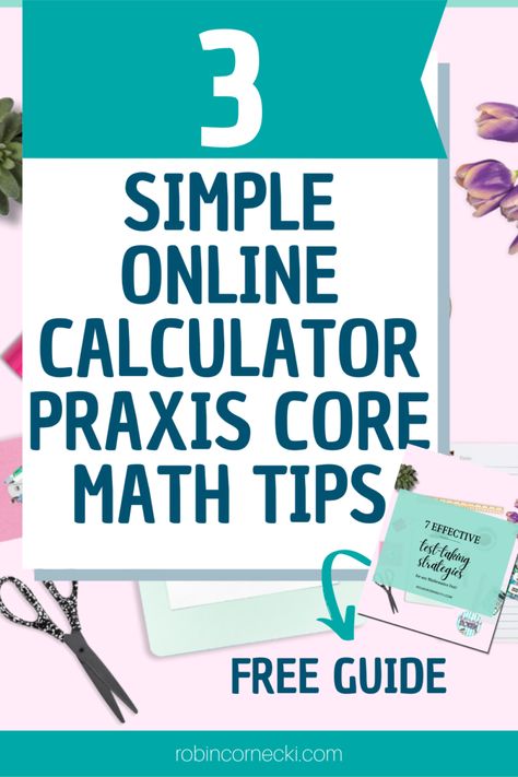 Are you looking for simple tips on how to use the on-screen four-function calculator for the Praxis Core Math Exam? Well, you are in luck! I have 3 simple tips to share with you today on how you can use the on-screen four-function calculator when you are taking the Praxis Math Core Exam. Praxis Core, Math Exam, Powers Of 10, Test Taking Strategies, Math Sheets, Maths Exam, Secondary Math, Order Of Operations, Math Test