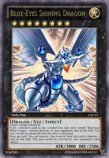 Blue-Eyes Shining Dragon Revamped by RogueHeart101 Yugioh Dragon Cards, Custom Yugioh Cards, Yugioh Dragons, Dragon Anime, Ultimate Dragon, Dragon Light, Light Blue Eyes, Monster Cards, Blue Anime