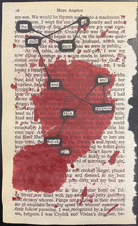 Black Put Poetry, Drawing Over Book Pages, Art Over Book Pages, Black Out Poem Ideas, Found Poems Ideas, Poem Decoration Ideas, Black Out Poems Art, Painting In Books Pages, Sketches On Book Pages