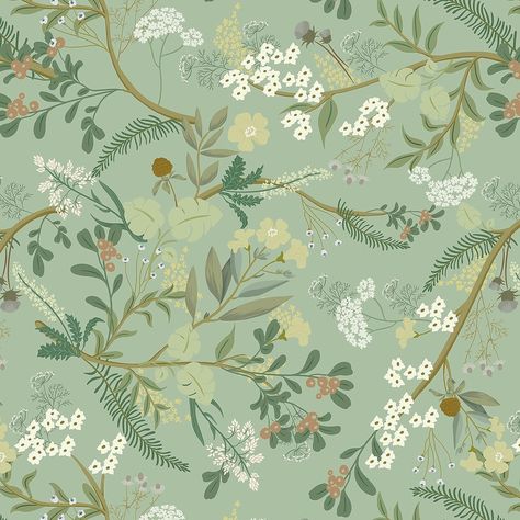 Wallpaper For Room Wall, File Cabinet Ideas, Wallpaper Leaves, Sage Kitchen, Green Floral Wallpaper, Floral Peel And Stick Wallpaper, Trellis Wallpaper, Wall Decor Lights, On Wallpaper