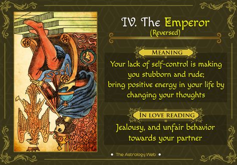 The Emperor Tarot: Meaning In Upright, Reversed, Love & Other Readings | The Astrology Web The Emperor Tarot Meaning, The Empress Card, Empress Card, Emperor Tarot, The Emperor Tarot, Tarot Cards Major Arcana, Learning Tarot, Tarot Interpretation, Tarot Significado