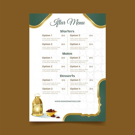 Ramadan Menu Design, Menu Ramadhan, Menu Ramadan, Islamic Template, Restaurant Menu Card, Drink Menu Design, Food Menu Design, Drink Menu, Menu Template