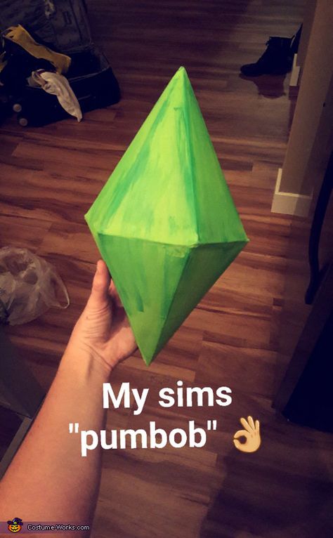 Nude Sims Costume - Halloween Costume Contest Sims Halloween Costume Diy, Sims Costume Diy, Plumbob Headband, Sims Cosplay, Sims Halloween Costume, Costumes For Duos, Sims Costume, 26th Birthday Ideas, College Costume Ideas