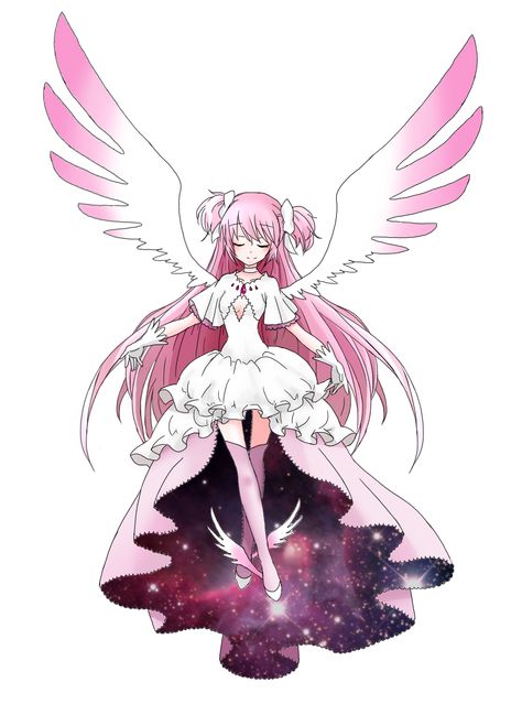 Puella Magi Madoka Magica - Kaname Madoka God ver. Emoji Drawings, Puella Magi, Puella Magi Madoka Magica, Madoka Magica, Art Website, Drawing Poses, Magical Girl, Character Drawing, Art Classes