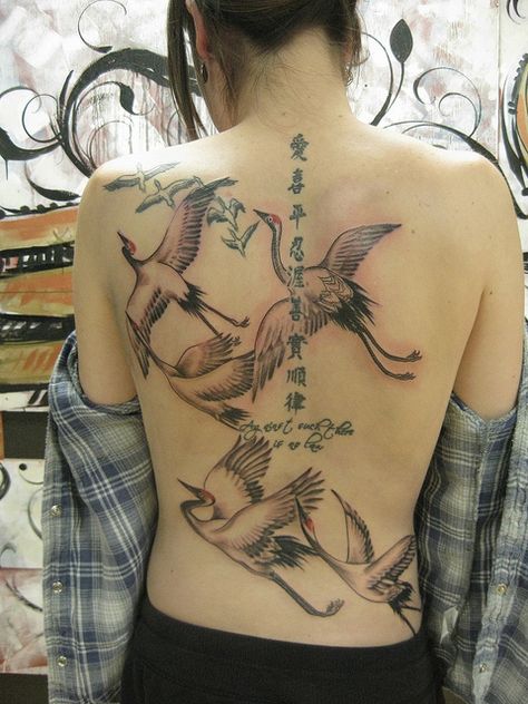 Auspicious  - cranes tattoo Heron Tattoo, Cover Up Tattoos For Women, Backpiece Tattoo, Crane Tattoo, Tattoo Mini, Inner Arm Tattoo, Japanese Bird, Ink Spots, Japanese Crane