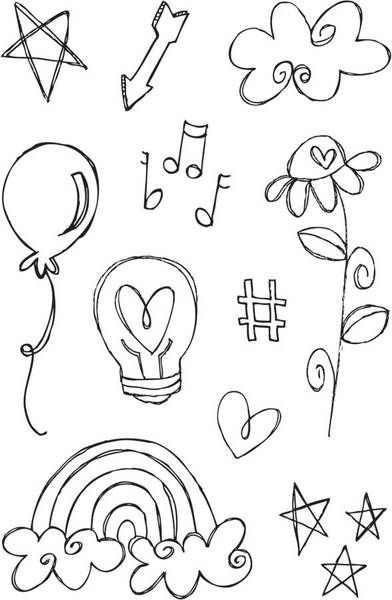 Faith Doodles Clear Stamp Faith Doodles, Stephanie Ackerman, Calendar Doodles, Banner Doodle, Valentine Doodle, Planner Doodles, Birthday Doodle, Bullet Journal Banner, Doodle Frame