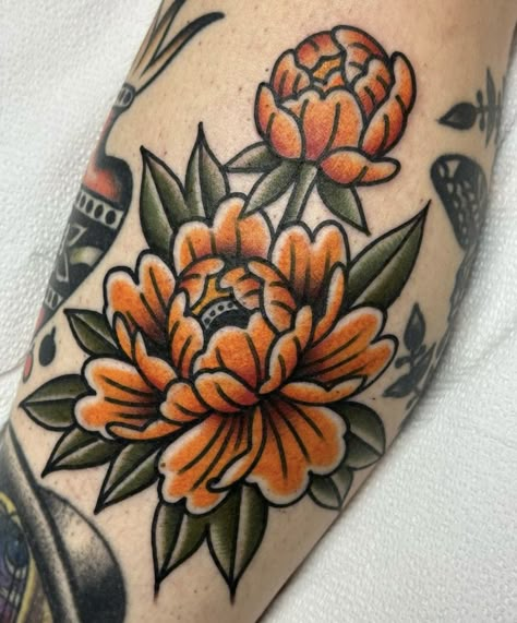 Yellow Rose Tattoos, Blossom Tree Tattoo, Fruit Tattoo, Daffodil Tattoo, Traditional Tattoo Flowers, Tattoo Apprenticeship, Traditional Style Tattoo, Traditional Tattoo Sleeve, Upper Arm Tattoos