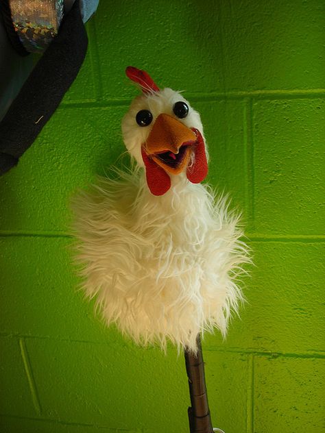 Chicken puppet by S W Johnson, via Flickr Chicken Puppet, Ventriloquist Puppets, Bird Puppet, Kangaroo Art, Types Of Puppets, Custom Puppets, Puppets Diy, Puppet Making, Diy Birds