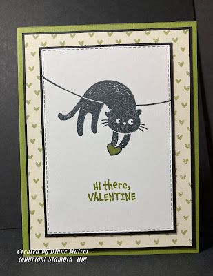 MyDiane Designs: Love Valentine, Stampin' Up!, Love Cats, Daffodil Afternoon Su Love Cats, Love Cats Stampin Up Cards, Stampin Up Love Cats, Cat Cards Handmade, Stampin Up Valentine Cards, Panda Card, Country Bouquet, Bee Designs, Valentine Love Cards