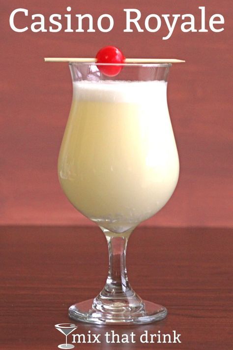 The Casino Royale cocktail was probably named after the first James Bond novel, and it has gin, lemon juice and maraschino liqueur. Plus an egg yolk, which adds a rich, silky texture to the drink. Party Outfit Plus Size, Maraschino Liqueur, Casino Party Foods, James D'arcy, Poker Party, Casino Night Party, Casino Night, Casino Royale, Eva Green