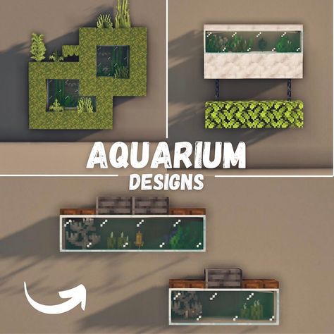 Aquarium Design Minecraft, Mc Aquarium, Minecraft Fish Tank, Minecraft Aquarium Ideas, Minecraft Aquarium, Aquarium Craft, Mc Ideas, Mc Builds, Minecraft Modern