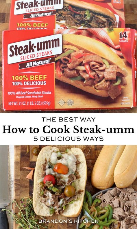 Best Way How to Cook Steak-umm - 5 Delicious Ways Philly Cheese Steak Ingredients, Steakumm Recipes, Philly Cheese Steak Sandwich Recipe, Philly Steak Sandwich, Best Philly Cheesesteak, Ways To Cook Steak, Philly Cheese Steak Sandwich, Steak Sandwich Recipes, Frozen Steak