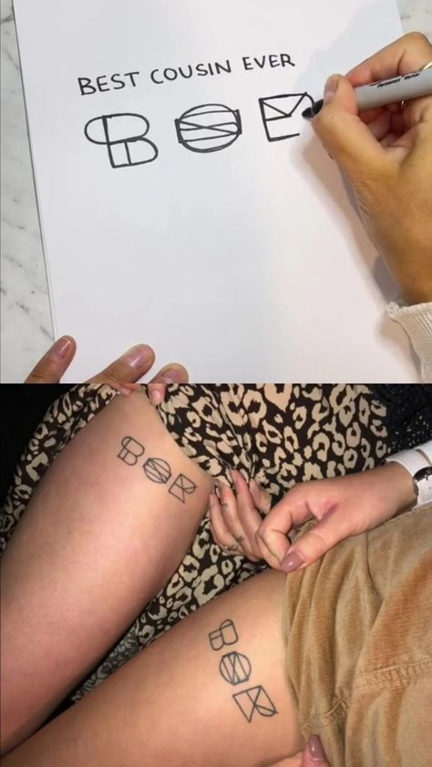 Cousin Tattoos Matching Boy And Girl, Cute Cousin Tattoos, Matching Cousin Tattoos Meaningful, Colby Tattoo, Small Cousin Tattoos, Tattoo Ideas For Cousins, Meaningful Matching Tattoos, Cousin Tattoos Meaningful, Matching Tattoos For Cousins