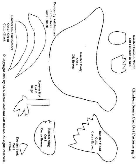 Rooster Sewing Pattern, Felt Rooster Pattern, Felt Chicken Pattern Free, Felt Chicken Pattern, Chicken Pattern Free, Applique Patterns Free Printable, Chicken Sewing Pattern, Felt Rooster, Turkey Patterns