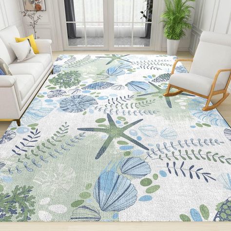 PRICES MAY VARY. 【Size】: Area rugs size 8'x10'/ 95"x120" Premium rug has been artistically crafted to beautify every living room, dining room and bedroom, adding a touch of beauty and elegance that complements other accessories in your home. 【Comfortable Materials 】: Easy Clean Rug high-quality felt fabric extra soft can to bare feet on it, reduce noise when walking or running for a quiet environment. Non slip rug adopt rubber spot design on the bottom to enhance the performance of wear resistan Living Room Mat, Area Rug Green, Living Room Mats, Room Mat, Durable Carpet, Laundry Room Rugs, Green Beach, Rug Green, Rugs Floor