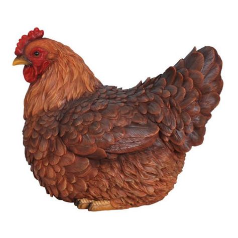 Hi-Line Gift Ltd. Squatting Hen Indoor/Outdoor Statue Rooster Statue, Chicken Pictures, Outdoor Garden Statues, Popcorn Ceiling, Chicken Art, Bird Statues, Outdoor Material, Outdoor Statues, Decor Figurines