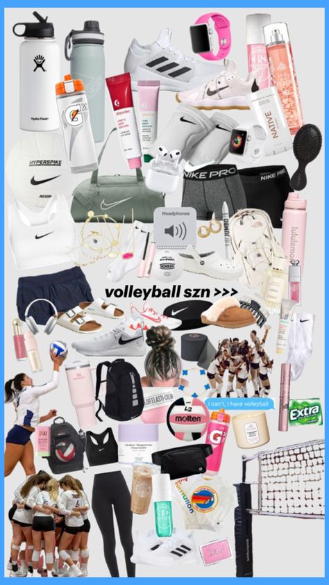 Volleyball Starter Kit, Volleyball Backpacks Accessories, Volleyball Girls Outfit, Volley Ball Fit, What To Wear To Volleyball Practice, Volleyball Wishlist, Volleyball Needs, Volleyball Essentials, Volleyball Fits