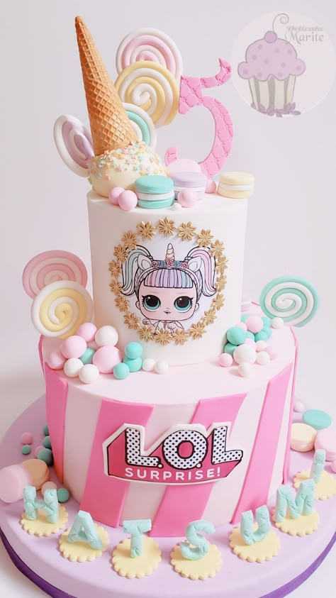 Lol Surprise Dolls Cake, Surprise Birthday Cake, Lol Cake, Lol Birthday Party, Lol Doll Cake, Doll Birthday Cake, 6th Birthday Cakes, Lol Birthday, Lol Party