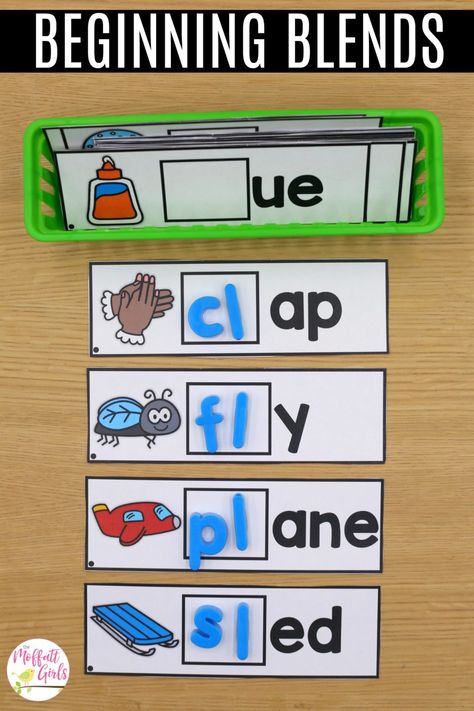 Reading Workstations 1st Grade, Blend Activities For First Grade, Blends Activity Kindergarten, Consonant Blends Activities 2nd Grade, Blends For Kindergarten, Teaching Consonant Blends, Consonant Blends Activities Kindergarten, Blend Activities For Kindergarten, Phonics Stations Kindergarten