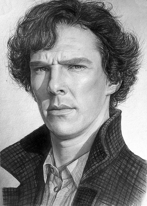 Sherlock Drawing, Portrait Au Crayon, Sherlock Art, Sherlock Holmes Benedict, Sherlock Holmes Benedict Cumberbatch, Sherlock Fanart, Benedict Cumberbatch Sherlock, 얼굴 그리기, White Drawing