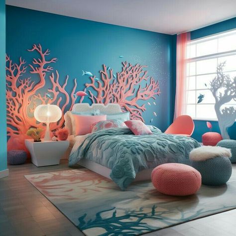 Ocean Inspired Bedroom, Sea Bedrooms, Ocean Bedroom, Ocean Room Decor, Ocean Themed Bedroom, Beach Room Decor, Beachy Room, Apartment Makeover, Cute Bedroom Decor