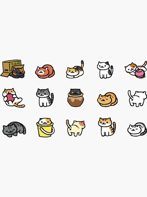 Cat Doodles Aesthetic, Doodles Aesthetic, Cat Doodles, Neko Atsume, Cat Doodle, Animal Doodles, 강아지 그림, 흑백 그림, Cat Icon