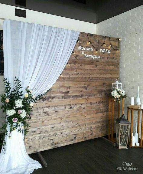 creative wooden wedding photo booth with white drapery #wedding #weddings #weddingideas #weddingbackdrops #hmp Metal Barn Door, Photo Booth Backdrop Wedding, Rustic Wedding Decorations, Metal Barn, Wedding Photo Booth, Photo Booth Backdrop, Cool Ideas, Home Decor Store, Romantic Weddings