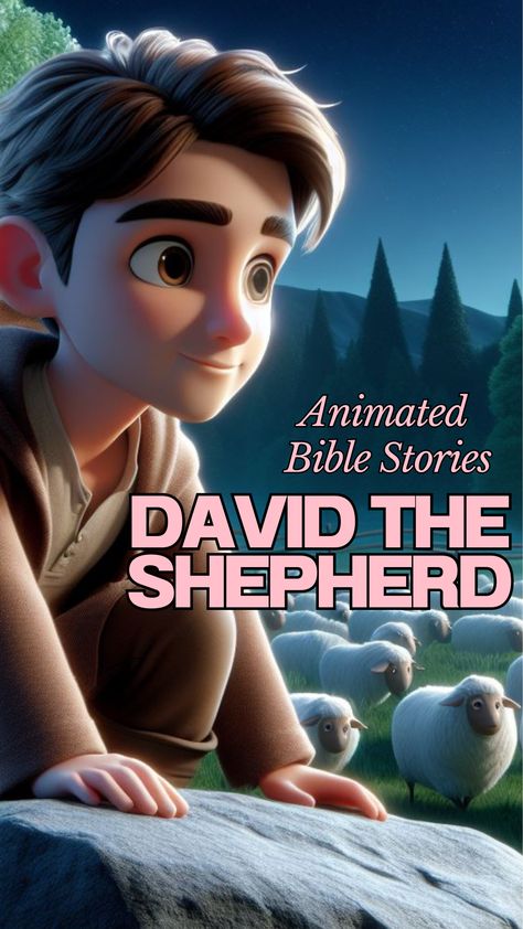 David's early life as a shepherd before he defeated the Philistine giant Goliath David The Shepherd, Animated Bible, Animated Stories, The Shepherd, Bible Stories, The Beginning, Bible, Quick Saves