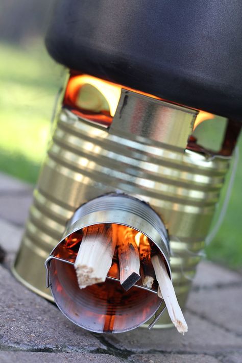 Diy Rocket Stove, Family Protection, Diy Rocket, Portable Stove, Rocket Stove, Rocket Stoves, Open Fire, Diy Camping, Camping Supplies