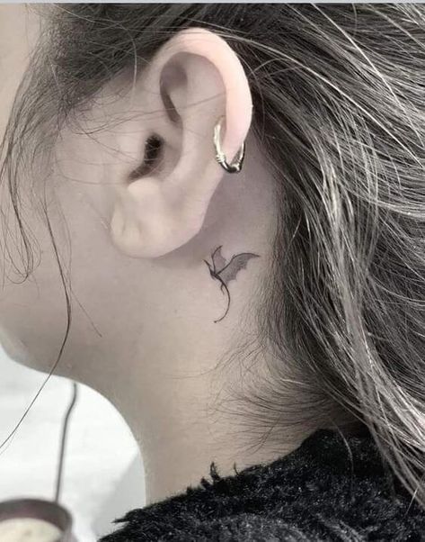 #tattoo, #tattoos, #inked, #tattooart, #tattooedwomen, #tattooedguys, #tattooinspiration, #tattooideas, #tattooworldwide, #tattoosociety, #InkLaughs, and #TattooFails​ Dragon Behind Ear Tattoo, Dragon Tattoo Ear, Dragon Tattoo Behind Ear, Fine Line Neck Tattoo, Fine Line Dragon Tattoo, Small Neck Tattoos, Behind Ear Tattoos, Girl Neck Tattoos, Small Dragon Tattoos