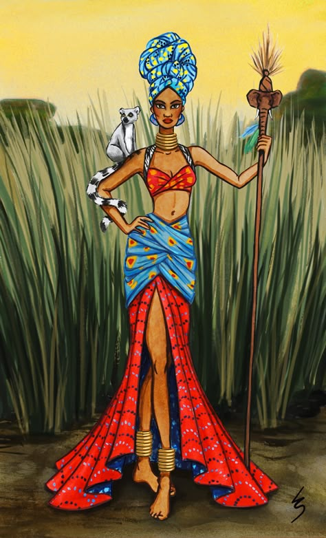 African Drawings, African Women Art, Arte Do Kawaii, Afrique Art, African Paintings, Afrikaanse Kunst, Afrikaanse Mode, African Art Paintings, Painted Ladies