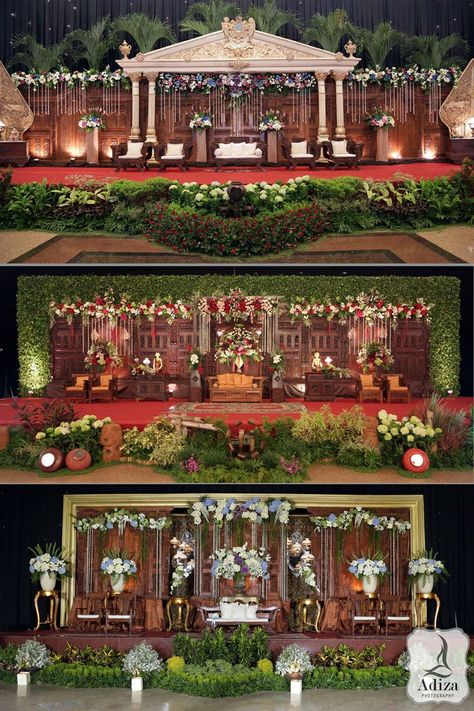 Sunda Wedding Decoration, Javanese Wedding Decoration, Pelaminan Jawa, Wedding Decorations Stage, Stage Backdrop Ideas, Dekorasi Wedding, Javanese Wedding, Indonesian Wedding, Wedding Stage Decor