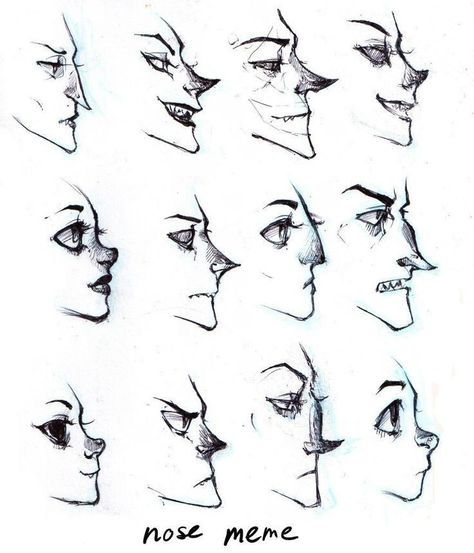 Cartoon Noses, Different Faces, 얼굴 드로잉, Nose Drawing, 얼굴 그리기, Drawing Faces, Have Inspiration, Drawing Expressions, 캐릭터 드로잉