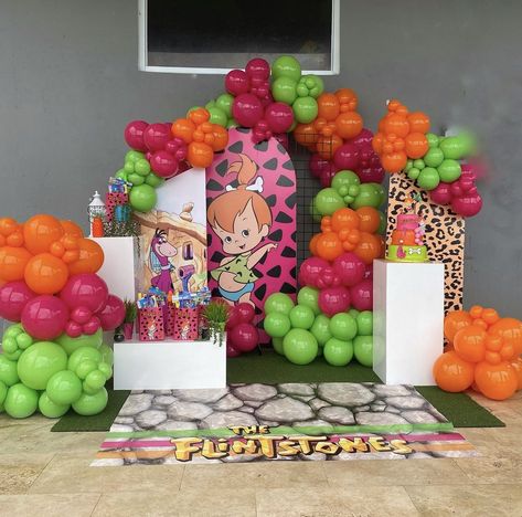 Pebbles Party Decorations, Pebbles 1st Birthday Party Ideas, Flinstones Baby Shower Ideas, Yabba Dabba Two Birthday Girl, Pebbles Flintstone Party, Pebbles Birthday Party Ideas, Flintstone Theme, Yabba Dabba Two, Baby Birthday Party Theme